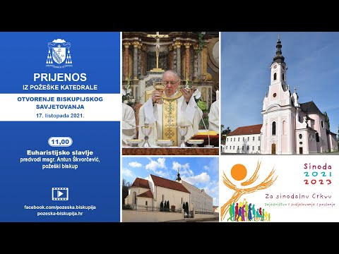 Snimka prijenosa euharistijskog slavlja prigodom otvorenja sinodskog savjetovanja u Požegi