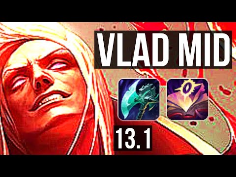 VLADIMIR vs LISSANDRA (MID) | 7/0/4, Rank 4 Vlad, Godlike | TR Grandmaster | 13.1