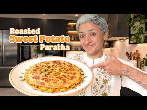 The EASIEST Roasted Sweet Potato PARATHA!