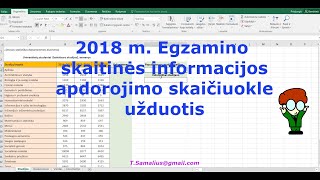 2018 m. IT egzamino excel užduotis