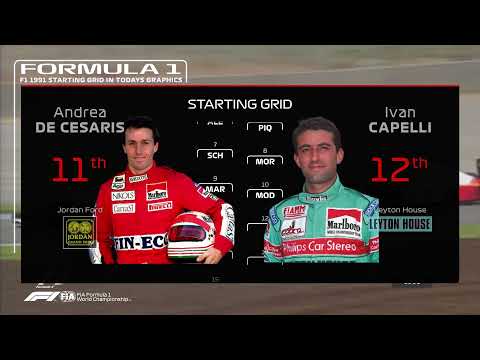 F1 1991 Starting Grid In Todays Graphics (Grid de Largada 1991)