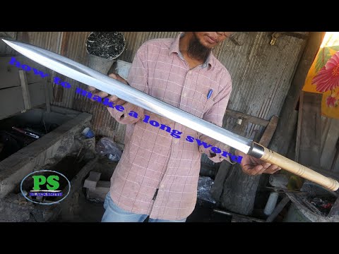 AMAZING LONG SWORD MAKING RUSTY STEEL  KHMER SWORD