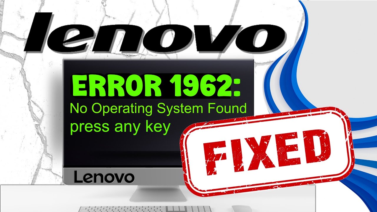 Error 1962 No Operating System Found on Lenovo FIXED 🥳