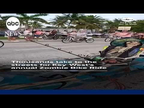 Thousands take to the streets for Key West's annual Zombie Bike Ride