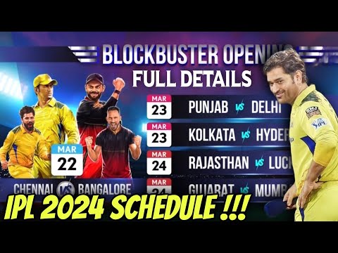 CSK VS RCB 🔥 IPL 2024 Schedule Full Match Details