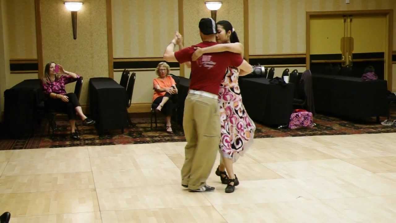 Dynamic Close Embrace Turns - demo by Homer & Cristina Ladas at Denver Memorial Tango Festival 2012