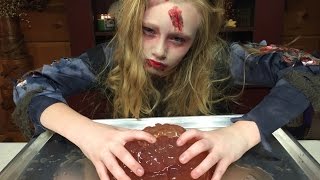 How to make a Giant Bloody Gummy Brain. Zombie style with Princess Ella. Great for Halloween party.
