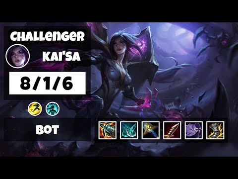Kai'Sa 11.8 Gameplay Challenger Replay Bot Lane - S11 (8/1/6) - EU