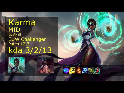 Rank 2 on EUW server - Karma Mid: Karma vs Akali