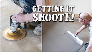 SMOOTHING AN UNEVEN CONCRETE FLOOR - Ready for Epoxy