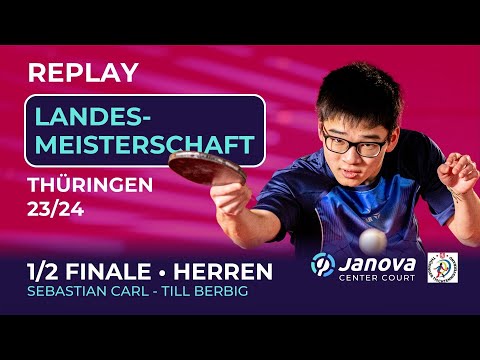 [1/2 Finale Herren] Tischtennis Landesmeisterschaft TTTV: Carl (QTTR 2036) – Berbig (2004 QTTR)