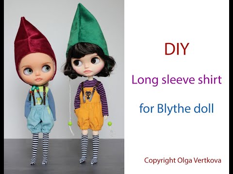 DIY Long sleeve shirt for Blythe doll. Лонгслив для Блайз