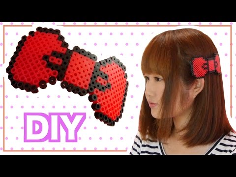 DIY Bow Hair Accessory with Perler Beads