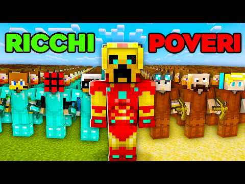 1000 Giocatori Simulano una Civiltá su Minecraft: RICCHI vs POVERI