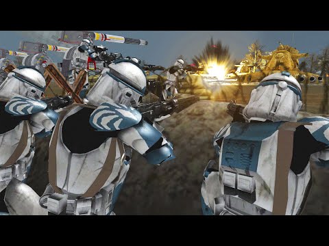Insane Clone Trench Line of Death! - Men of War: Star Wars Mod Battle Simulator