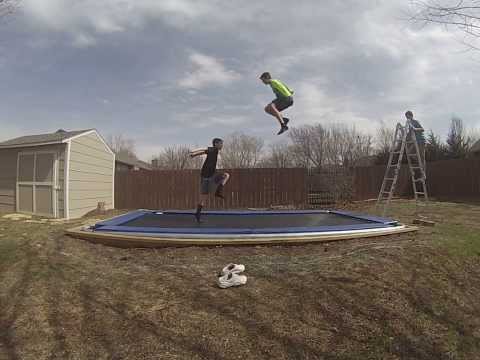 How to jump higher on a trampoline + Ladder FAIL