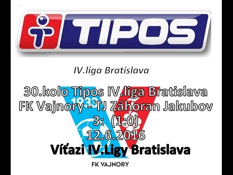 30.kolo S4BA FK Vajnory - TJ Záhohoran Jakubov  3:0   12.3.2016HD video