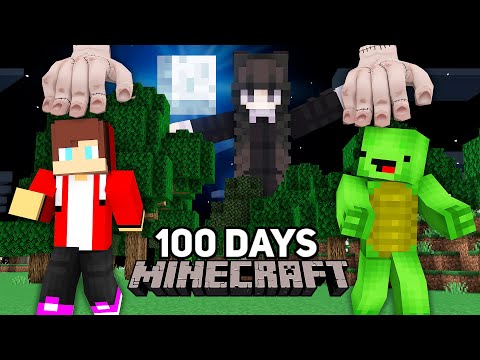 Maizen JJ & Mikey - I Survived 100 Days Of Wednesday and Attack On in Minecraft Challenge Maizen Speedrunner VS Hunter