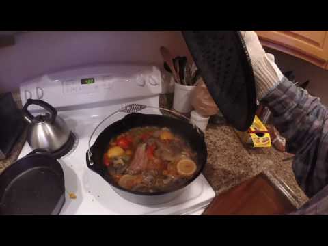 Cooking rabbit in cast iron dutch oven