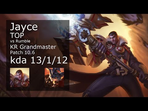 Jayce Top vs Rumble - KR Grandmaster 13/1/12 Patch 10.6 Gameplay // [롤] 제이스 vs 럼블 탑