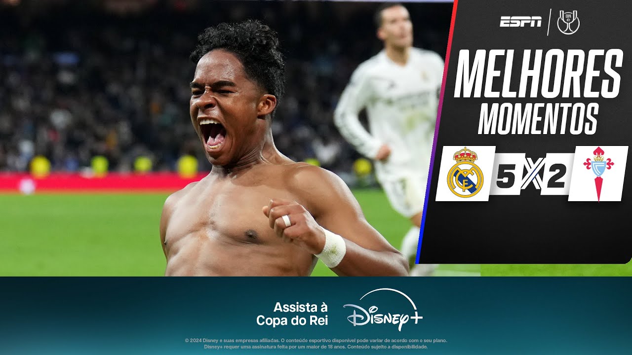 ENDRICK DESTRÓI COM GOLAÇO DE CALCANHAR, e Real Madrid vence o Celta nas oitavas da Copa do Rei