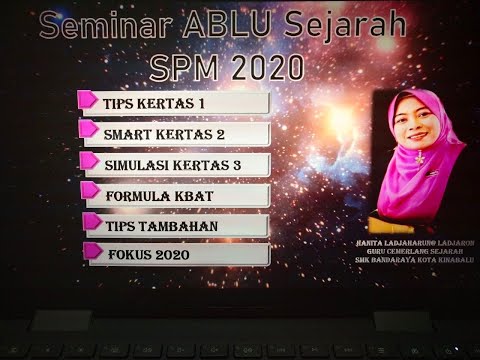 , title : 'Seminar Aku Boleh Lulus (ABLU) Sejarah SPM/ BAHAGIAN 2'