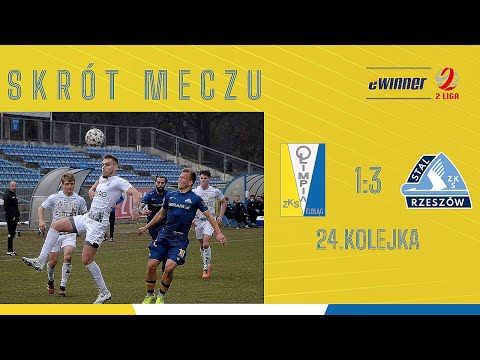 SKRÓT: Olimpia Elbląg 1:3 Stal Rzeszów | 24. kolejka, eWinner 2. Liga |