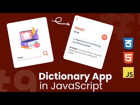 Build A Dictionary App Using Javascript Htmlcss Javascript Javascript Projects