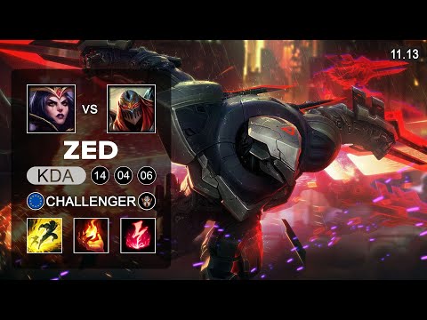 Zed Mid vs LeBlanc - EUW Challenger Patch 11.13