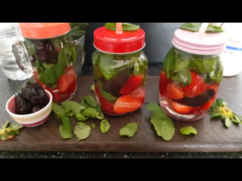 Recette Eau aromatisée fraise-basilic