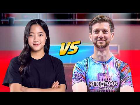 신유빈과 선수출신인 미국 유명 유튜버 방송인의 탁구 대결