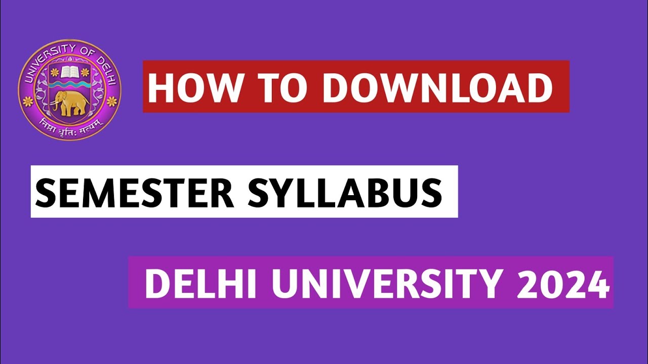 How to Download Syllabus | COURSE, SEC, VAC & AEC | Delhi University |