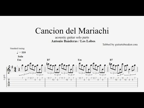 Cancion del Mariachi solo TAB - spanish guitar solo tabs (Guitar Pro)