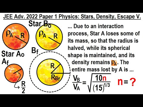 JEE Advanced Physics 2022 Paper 1 1 Stars Density Escape Velocity Mechanics