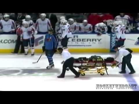 Atlanta Thrashers Ondrej Pavelec Collapses (Video Of collapse)