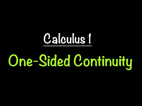 Calculus 1: One-Sided Continuity (Continuity from the Left & Right) | Math with Professor V
