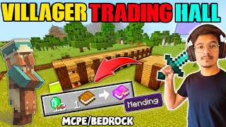 How to make Villager Trading Hall In Minecraft PE | Reduce Villager Trade Price (MCPE/Bedrock)