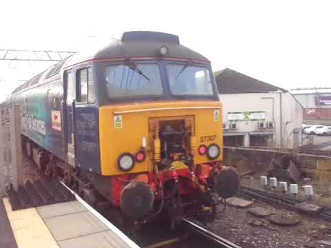 The Class 57 ‘Thunderbirds’ Direct Rail Services (DRS) No.57307 at Carlisle Citadel Station.