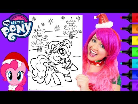 Coloring Pinkie Pie Christmas My Little Pony Coloring Page Prismacolor Markers | KiMMi THE CLOWN Video