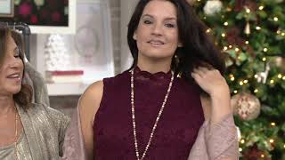 Susan Graver Stretch Lace Mock-Neck Sleeveless Top on QVC