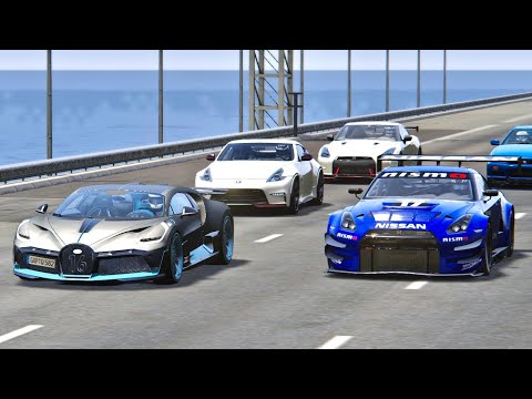 Bugatti Divo vs Nissan Supercars - Drag Race