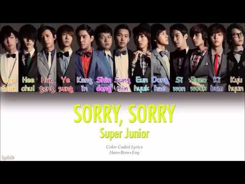 Super Junior (슈퍼주니어) – SORRY, SORRY (Color Coded Lyrics) [Han/Rom/Eng]