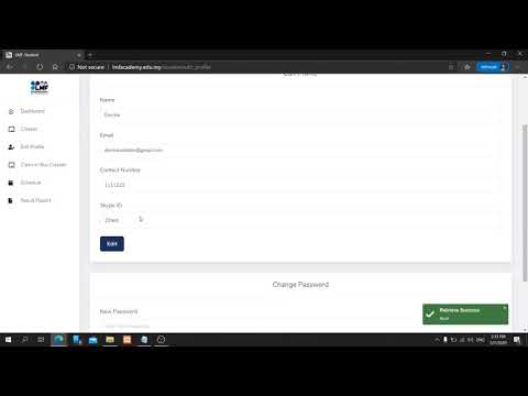 LMF E-Learning Portal - Students Change Profile's Details & Password