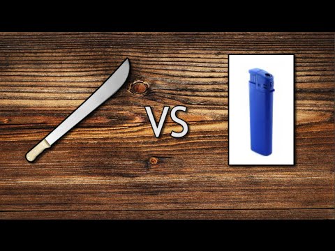 Spring Loaded Machete VS Lighter