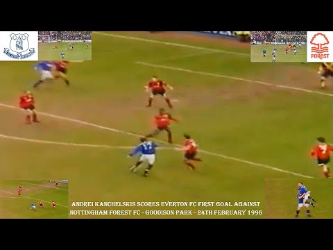 ANDREI KANCHELSKIS SCORES FOR EVERTON FC’S  AGAINST NOTTINGHAM FOREST FC–GOODISON PARK–24TH FEB 1996