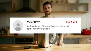 MediaMarkt App’i hakkındaki yorumlardan biri, ürünler stoğa girince ha