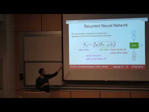 CS231n Winter 2016 Lecture 10 Recurrent Neural Networks, Image Captioning, LSTM