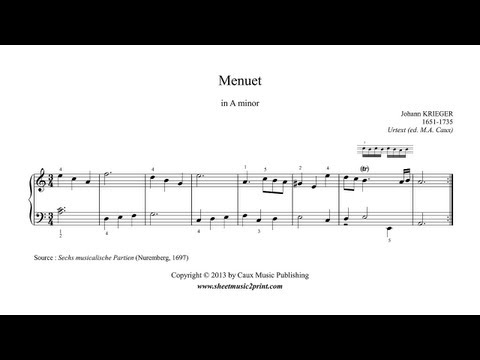 Krieger : Menuet in A minor - 6 Musicalische Partien