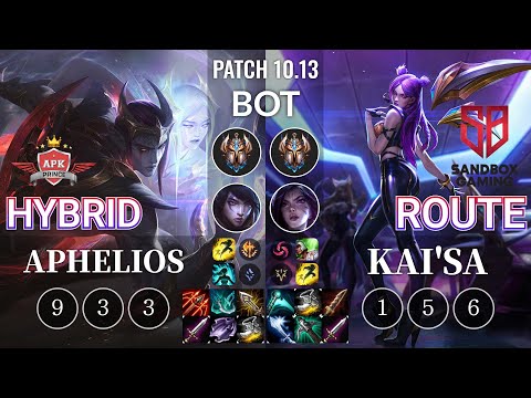 APK HyBrid Aphelios vs SB Route Kai'Sa Bot - KR Patch 10.13