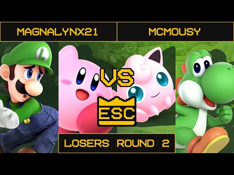 ESC 24 Smash Ultimate Losers Round 2 - MagnaLynx21 (Luigi, Kirby) Vs. mcmousy (Yoshi, Jigglypuff)